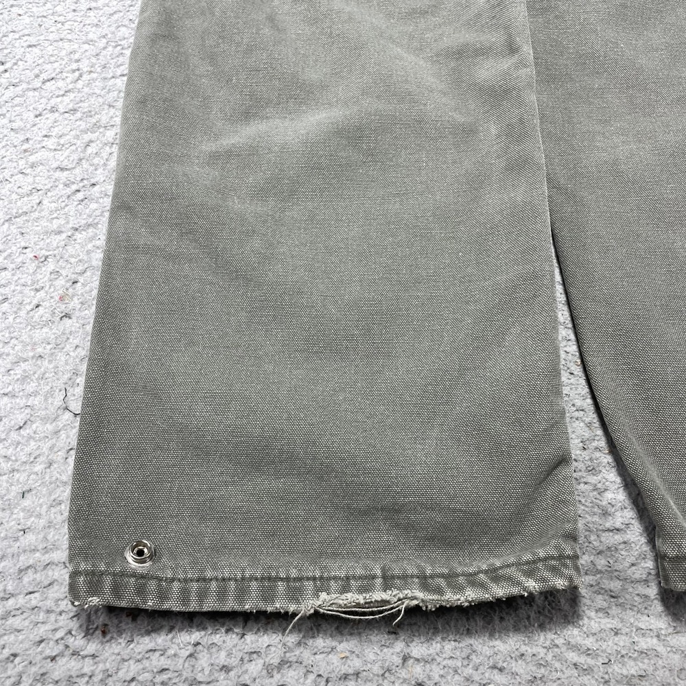 Carhartt Pants Mens 30x30 Green Flannel Lined Canvas Carpenter Relaxed Workwear - Picture 11 of 14